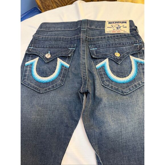 TRUE RELIGION JEANS BOOT CUT SEAT BLUE COTTON MADE IN USA SIZE 30 - Picture 11 of 13